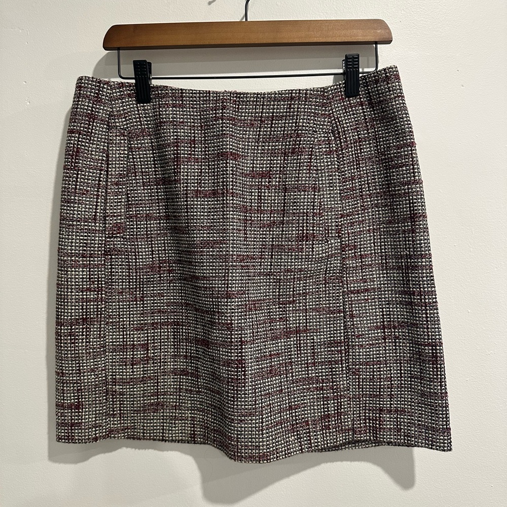 BANANA REPUBLIC Red Tweed Preppy‎ Holiday Mini Skirt Size 8